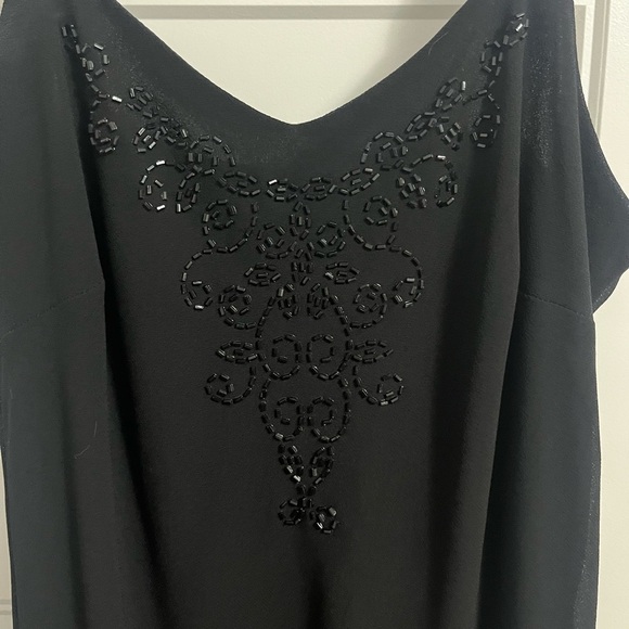 Coldwater creek elegant black dress with matching jacket. Subtle black beading. - Picture 3 of 5